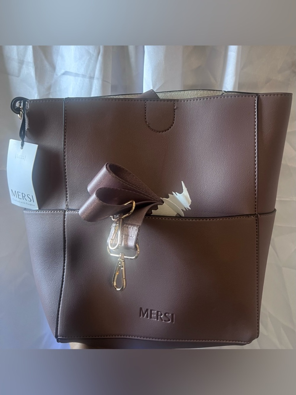 New! MERSI leather bucket bag
